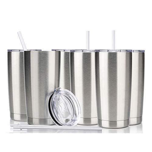 CIVAGO 20oz Insulated Stainless Steel Tumbler, Coffee Tumbler with Lid and Straw, Double Wall Vacuum Travel Coffee Mug, Powder Coated Tumbler Cup (Stainless, 12 Pack) CIVAGO 20oz Insulated Stainless Steel Tumbler, Coffee Tumbler with Lid and Straw, Double Wall Vacuum Travel Coffee Mug, Powder Coated Tumbler Cup (Stainless, 12 Pack)