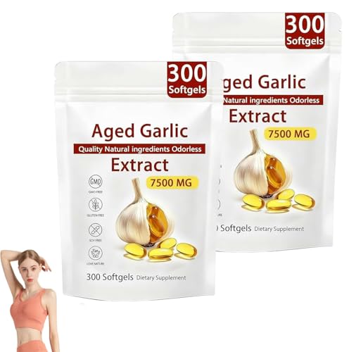 Lumines Organics Aged Garlic Loumas Aged Garlic 7500mg Odorless Organic Garlic Supplement All-Natural for Women & Men (2pcs)