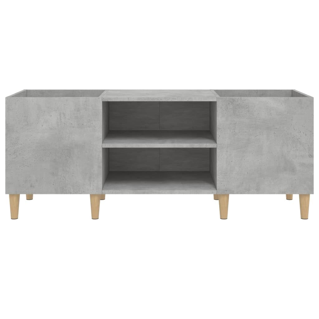 Mobile Porta Dischi Grigio Cemento 121x38x48 Legno Multistrato,Supporto per Giradischi,Supporto per Giradischi in Legno, Supporto per Giradischi con Spazio di archiviazione