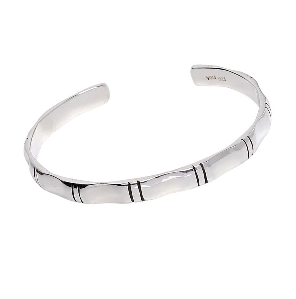 Treasure Bay Impresionante pulsera de plata de ley 925 maciza para hombre y mujer, 17.5 cm, Plata de ley, Sin piedra