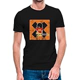 Camiseta de Manga Corta Homenaje a Los Planetas con Efecto Desgastado (15- Camiseta Talla XXL)(Negra Manga Corta)