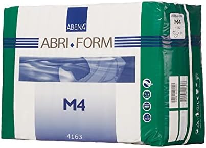 Abena North America 41363101 White Medium Abri-Form Comfort M4 Adult Heavy-Absorbent Incontinence Brief, Pack of 14