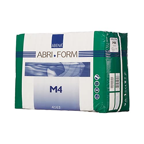 Abena North America 41363101 White Medium Abri-Form Comfort M4 Adult Heavy-Absorbent Incontinence Brief, Pack Of 14 #TOP5