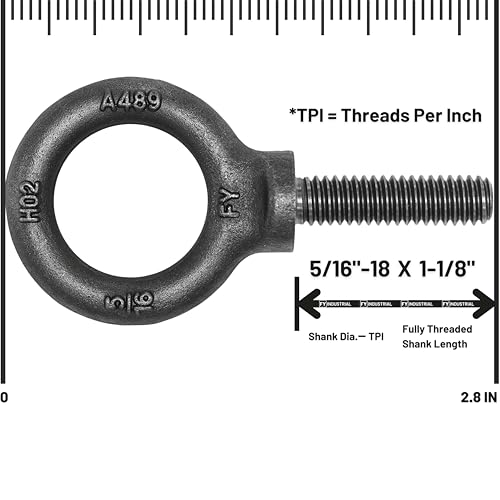 Image of 5 Pcs Lifting Shoulder Eye Bolts 5 /16 inch-18 X 1-1 /8 inch