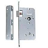 Einsteckschloss Türschloss 72/50 Gerda WC & Bad, Universal Links/Rechts mit Gegenplatte Verzinkt,Umstellbarer Fallenkopf, Dornmaß 50 mm, Entfernung 72 mm, langlebige Qualität
