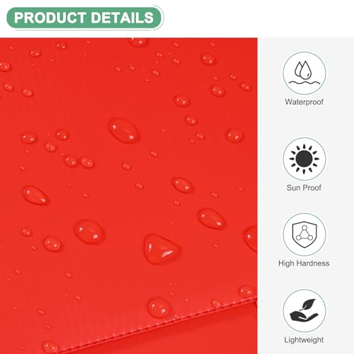 Image of M METERXITY 5-Pack Corrugated Plastic Sheets, 8 Inch x 12 Inch Waterproof Blank Corrugated Poster Board Yard Signs for Garage Sale /Office /Classroom /Party /Lawn Sign Road [3mm Thick, Red]