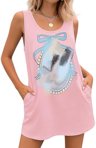 Women's Casual Sundress with Pockets -Summer Beach Holiday T-Shirts Dress Family
