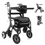 Smallemon Rollator Walker 3 in 1 Multifunctional Carbon Fiber Electric Wheelchaies for Adults 250W Motor Front Controller and Rear Controller (Carbon Fiber)