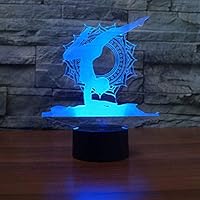 Lampe 3D Illusion Optique LED | 7 Couleurs Tactiles | Alimentation USB | Décoration Chambre, Bureau | Cadeau Original Noël, Anniversaire