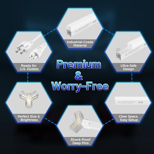 Gneng Hexagon LED Lights, 6500K Cool White 8910LM Honeycomb Ceiling Light for Garage Gym Workshop; Hex Lights for Basement Warehouse Barber - image 3