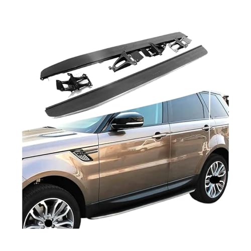 ランドローバー レンジローバー スポーツ L494 2013-2022 対応 サイドステップ ランニングボード ナーフバー 2個(Black With Silver)