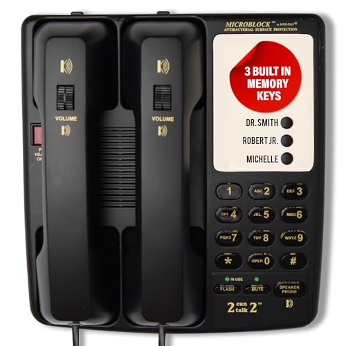Teléfono Med-Pat D2200-2 con dos auriculares