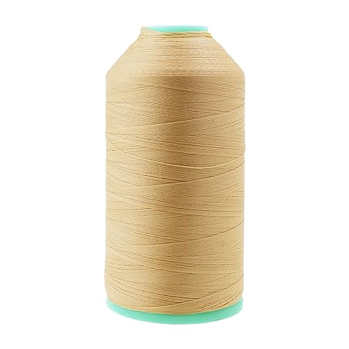 Mandala Crafts Size 46 210D T45 Bonded Nylon Thread - Tan 2843 YDs Tex 45 Heavy Duty Sewing Threads for Leather, Jeans, Weaving, Outdoor Marine Upholstery