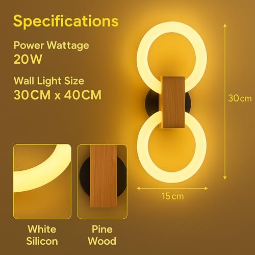 Image of Modern Lunaris Loop LED Wall Light Luxury Decorative Sillicon Wall Lamp Warm White LED for Living Room, Bedroom & Hallway - (2 Pack)