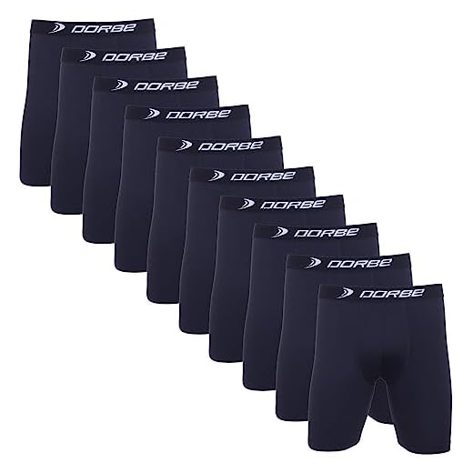 Kit 10 Cuecas Long Leg Algodão Dorbe Não Enrola Original Masculina Cueca Longa Cotton Boxer Box Masculino Ciclista Adulto Comprida (BR, Alfa, M, Regular, Somente Preto)