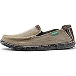 VILOCY Mens Slip on Deck Shoes Zero Drop Casual Canvas Loafer Vintage Flat Boat Shoes - Image 5