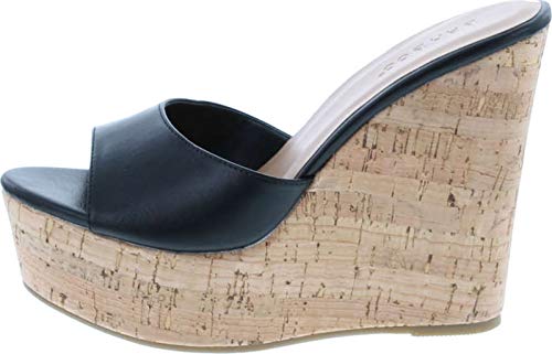 Image of BAMBOO Women's Clear Band Platform Wedge Slide