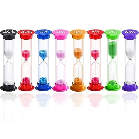 WSSROGY 8 Pack Colorful Hourglass Sand Timer Set Cover