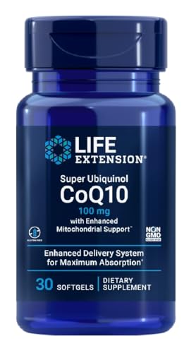 Life Extension Super Ubiquinol CoQ10 avec Soutien Mitochondrial Renforcé™, 100mg, 30 Capsules molles