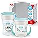NUK Magic Cup & Mini Magic Cup Trinklernbecher Duo-Set | auslaufsicherer 360°-Trinkrand | 6+ Monate | auslaufsicher und BPA-frei | 160 ml & 230 ml | mint