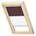 Produktbild VELUX Original Dachfenster Duo Verdunkelungsrollo für MK08, Rehbraun, mit Grauer Führungsschiene