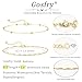 GOSFRY 2/3 PCS Gold Anklets for Women Waterproof Cuban Link Anklet Beaded Bracelets Stackable Bracelets 14K Gold Plated Custom Jewelry Gifts Non Tarnish Lightweight
