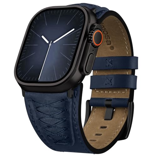 Image of Fullmosa Top Grain Vintage Leather Strap Compatible for Apple Watch | Ultra3 /2 /1 49mm 46mm 45mm 44mm 42mm (NO WATCH) Premium Leather Band for iWatch SE3 /2 /1 series 11 10 9 8 7 6 5 4 3 2 1 Men