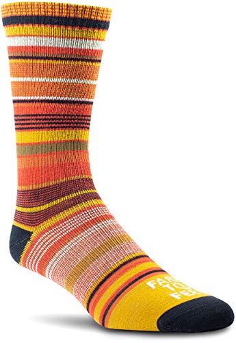 Image of Farm to Feet Ithaca Multi-Stripe Ultralight Crew Merino Wool Socks