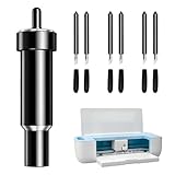 Kluz Set mit tiefen Klingen, kompatibel mit Cricut, 6 Ersatzklingen (30°/45°/60°) mit Klingenhalter, für Explore Air 1/2/3 und Maker/Maker 3, Schwarz