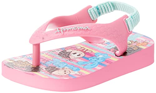 Chinelo Turma da Mônica, Ipanema Kids, Bebê Unissex, Rosa/Verde, 23/24