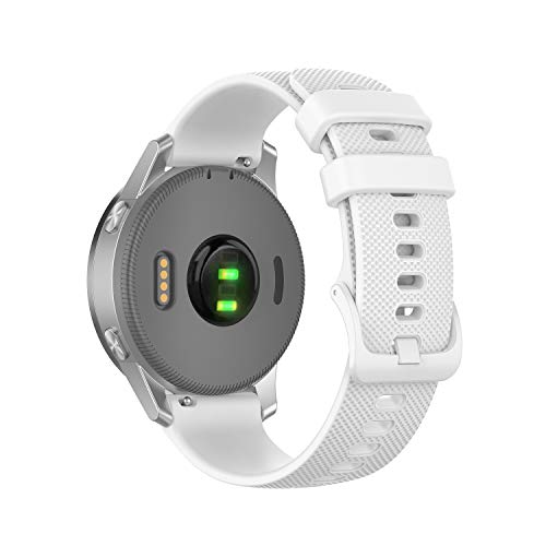 Yeejok 18Mm Silicone Bands Compatible For Fossil Women's Gen 6/5E 42Mm /Gen 4 Q Venture Hr/Women's Gen 3 Venture Smartwatch, Replacement Quick Released Sport Fitness Watch Strap-White #TOP1