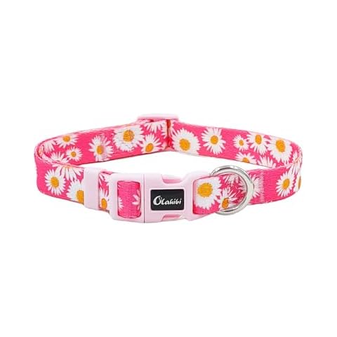 Olahibi XS Pink Daisy Dog Collar Cover