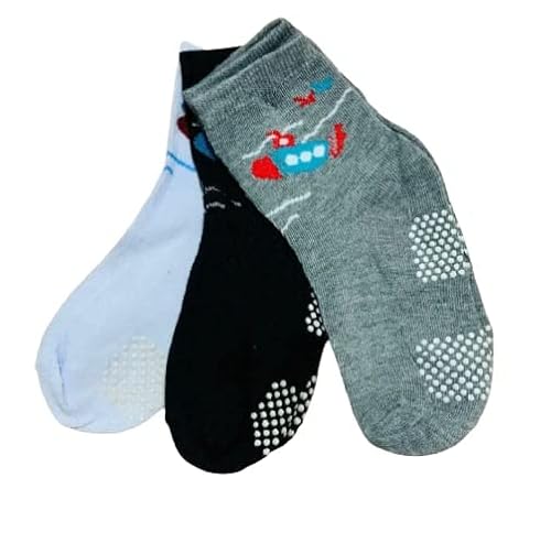 Kit 12 Pares Meia Infantil Menino Super Antiderrapante Cano Curto (6-8 anos (23-27))