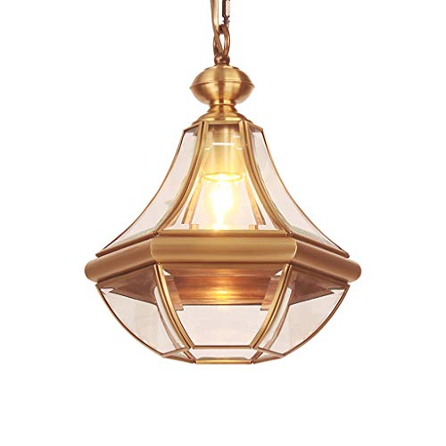 Chandelier en verre américain suspension cuivre pour chambre à coucher
