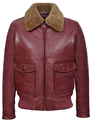 Smart Range Leather Veste en cuir pour hommes Cherry Ginger Collar 100% REAL Hide VESTE de moto 3070 (3XL) Cover