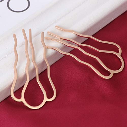Peines metálicos de 4 dientes Lurrose vintage 6 pcs miniatura 3