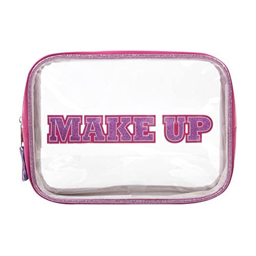 Emma & Chloe Clear Cosmetic Tsa Airline Approved Toiletry Bag, Small Travel Clear Makeup Cosmetic Bag Pouch With Saying On It For Purse (Make Up) #TOP3