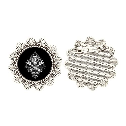 Broche de plata con flor negra mediana, el regalo de joyería perfecto para ella