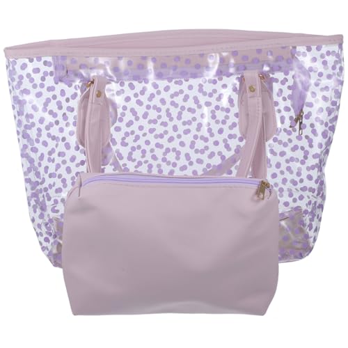 TENDYCOCO Jelly Beach Bag Tote for Women with Zipper Summer Beach Bags Clear Tote