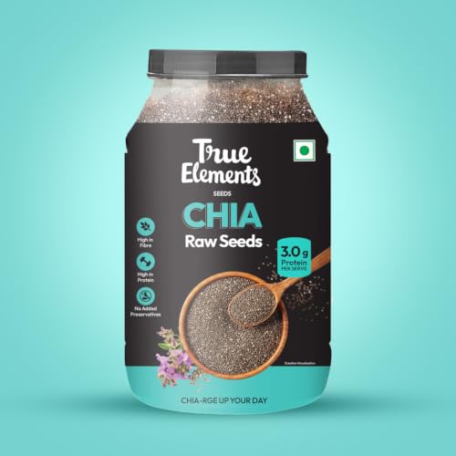 Image of True Elements Chia Seeds 2kg - Raw Seeds for Eating | Chia seeds | Non GMO | Seeds for Weight Management | Diet Food | Rich in Fibre and Calcuim