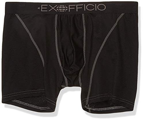 ExOfficio Men s Give-N-Go Sport Mesh 6   Boxer Brief, Solid Black, Medium
