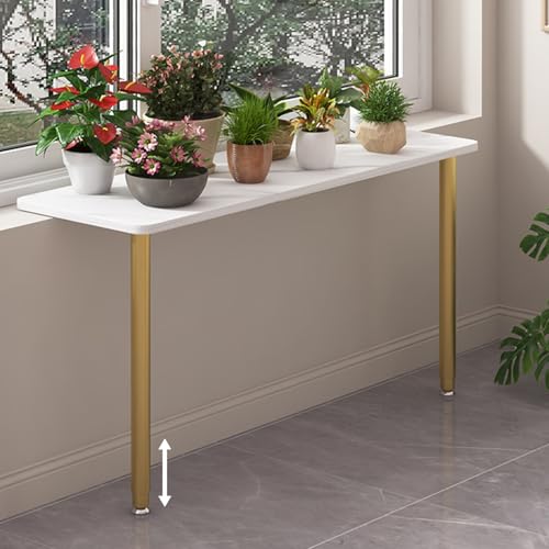 Extensor de alféizar de ventana de altura ajustable, percha de ventana de gato con tablero de melamina y patas de acero al carbono, estantes para plantas de sala de estar