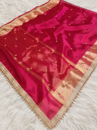 THREADS GALLERY pink tissue silk ghungroo saree – image 5