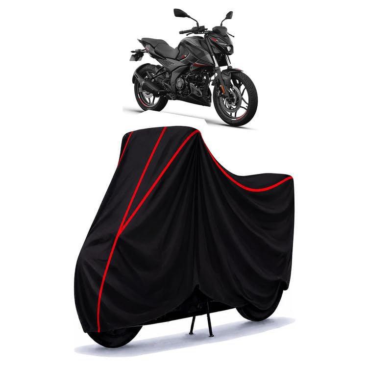Image of Bajaj Pulsar N250 Water Resistant Bike Cover for All Motorcycles & Rain | Heavy Duty Taffeta Fabric | UV Protection, Dustproof, Scratchproof | All Weather Two Wheeler Body Cover with Elastic Bottom