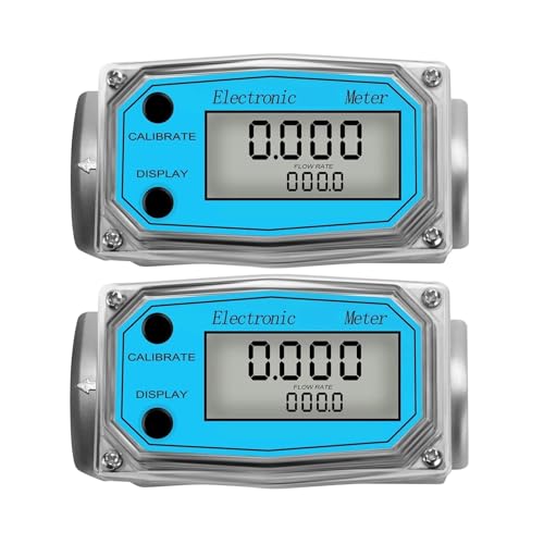 Medidor de flujo digital para control de caudal electrónico, set de 2 caudalímetros azules 2