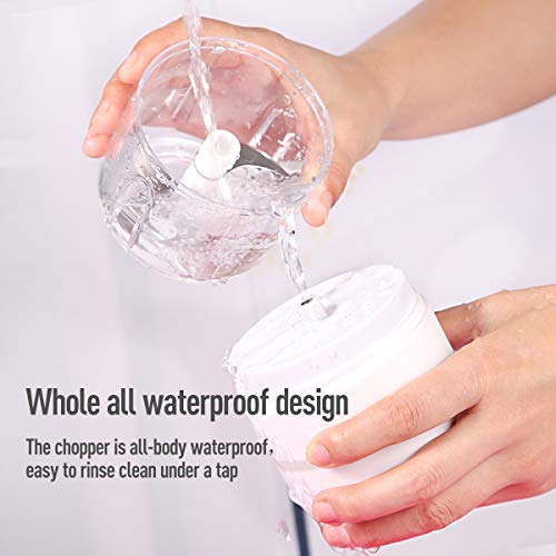 Mini Food Processor,Electric Garlic Chopper,USB Charging Garlic Masher Food Chopper with 3 Sharp Blades Food Processor for Kitchen Baby Food Chopper and Grinder,Maker/Grinder -250ML¡­ 4 Gallery Image