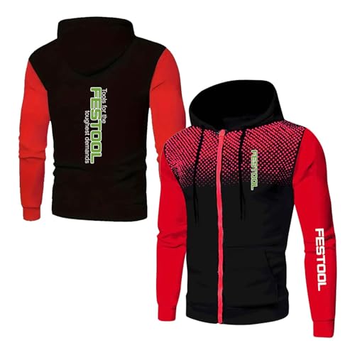 NXTBHDCW Sudadera con Capucha para Hombre Prendas De Vestir Exteriores para FE.ST.O.O.L Chaqueta Collision Color Sudadera con Capucha Chándal Cómodo De Manga Larga-HongS||XL
