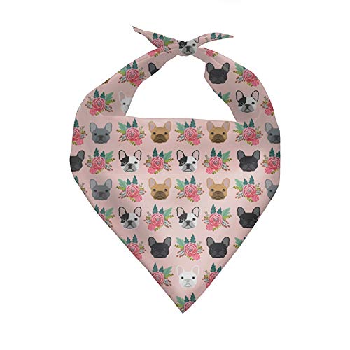 chaqlin Bandana pour chien imprimé bouledogue français - Écharpe triangulaire réglable et lavable - Pour Thanksgiving - Nœud papillon - Rose Cover