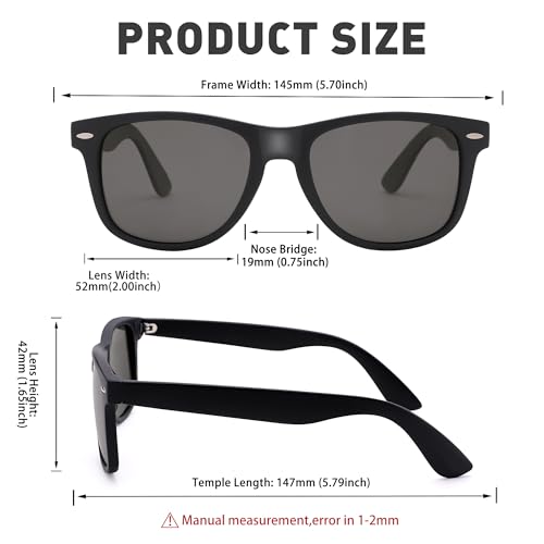 Image of Sunglasses Men, Square Polarized Sunglasses for Mens & Womens, Trendy Retro Sun Glasses Driving Fishing UV Protection