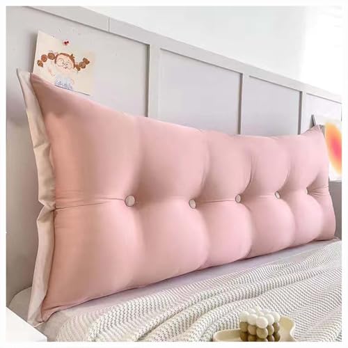 Image of Headboard Reading Pillow Large Bed Pillow Sofa Reading Pillows Double /Single Bed Bolster Long Backrest Pillow Couch Back Cushions Headboard Cushion Lumbar Support Pillow. (Pink, 180 inchx50 inch)